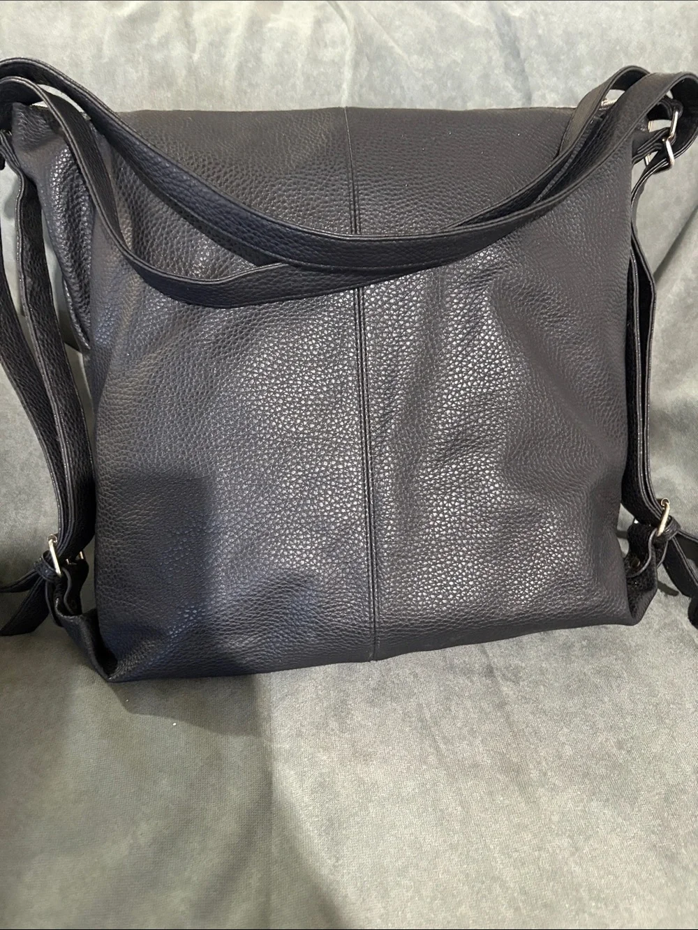 Black Leather Crossbody Travel Bag - Classic Everyday Tote